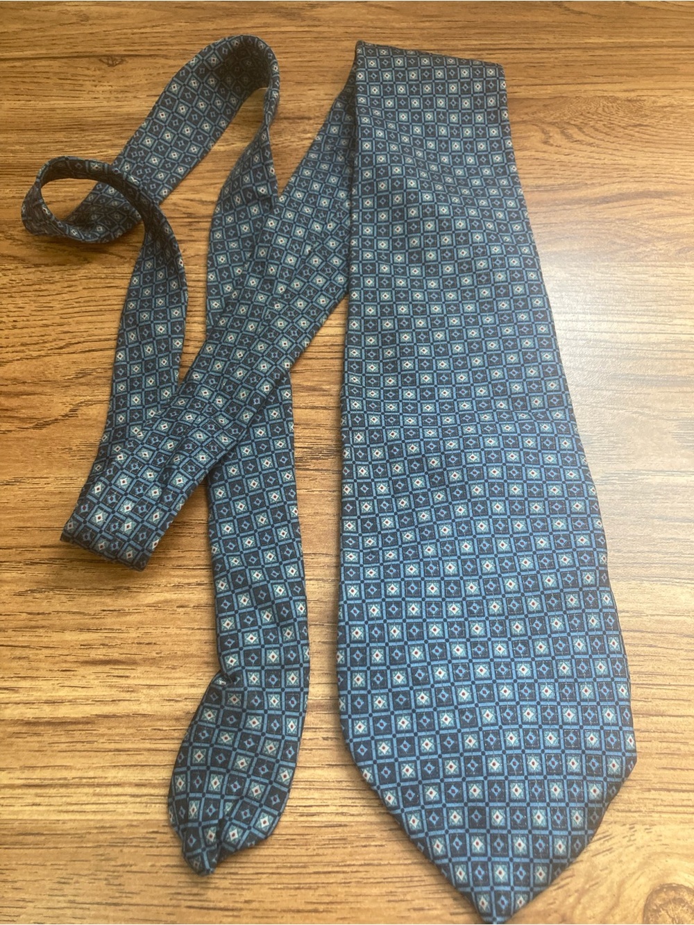5/$15 Barrington Blue Tiny Square Print Silk Tie